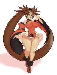 1girls asian guilty_gear kuradoberi_jam looking_at_viewer rodgewp smile thick_thighs wide_hips