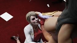 3d dc_comics doctor erection futa_on_female futadom futanari harleen_quinzel harley_quinn harley_quinn_(injustice) injustice_2 makeup penis peterp1mpin wonder_woman wonder_woman_(injustice)