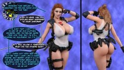 ass ass_expansion before_and_after big_breasts bimbofication brain_drain breast_expansion breasts brown_hair comic female_only femsub grakio happy_trance jill_valentine large_breasts p30 police_uniform policewoman resident_evil text