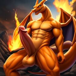 ai_generated charizard frosting.ai gamefreak high_quality highly_detailed large_penis male_only nintendo pokemon pokemon_(species)