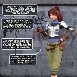 3d bimbofication brown_hair comic final_fantasy final_fantasy_vii grakio jessie_rasberry text