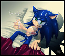 1boy 2007 anthro bed cum hedgehog male male_only penis solo sonic_(series) sonic_the_hedgehog unreadable_artist_signature