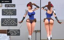 ass ass_expansion big_breasts bimbofication breast_expansion breasts brown_hair comic final_fantasy final_fantasy_vii grakio jessie_rasberry large_breasts text