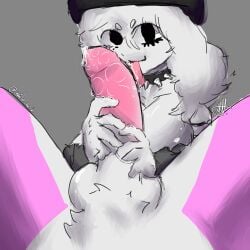 cock dick female furry genital_fluids licking licking_penis male milo_m.h original_art original_artwork original_characters penis roblox_avatar