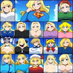 18girls alexis_rhodes alien alien_girl android android_18 angewomon artoria_pendragon artoria_pendragon_(lancer) big_breasts bishoujo_senshi_sailor_moon blonde_female blonde_hair blonde_hair blonde_hair_female blue_eyes boku_wa_tomodachi_ga_sukunai brown_eyes cammy_white captain_marvel cleavage collage covered_nipples crossover cynthia_(pokemon) dc dc_comics digimon dragon_ball dragon_ball_super dragon_ball_z fairy_tail fate/grand_order fate_(series) flandre_scarlet from_below green_eyes group kara_danvers kara_zor-el katsuragi_(senran_kagura) kryptonian large_breasts low-angle_view lucy_heartfilia mario_(series) marvel marvel_comics metroid mullon naruto pokemon pokemon_dppt princess_peach rapunzel robot robot_girl sailor_moon samus_aran seductive seductive_look sena_kashiwazaki senran_kagura smile street_fighter supergirl superman_(series) tangled the_legend_of_zelda touhou trait_connection yu-gi-oh! yu-gi-oh!_gx zelda_(breath_of_the_wild) zero_suit_samus