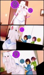 ass big_ass big_butt blush breasts cellulite chara covering_breasts embarrassed frisk koikatsu living_room nosebleed panties panties_only peterjobless62 steaming_body sweat topless topless_female toriel undertale