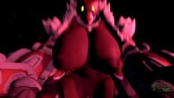 animated artist_request bouncing_breasts gif hands_on_shoulders huge_breasts large_breasts loop looping_animation orisa overwatch overwatch_2 pov pov_eye_contact reindeer_orisa_(overwatch) riding riding_penis robot straddling thick_thighs