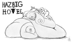 charlie_morningstar_(hazbin_hotel) engulfed engulfed_limbs fat fat_feet fat_hands fat_rolls feederism feeding hazbig_hotel_(mister_mope) hazbin_hotel hyper_ass hyper_belly immobile limbs mister_mope sunken_limbs tagme vaggie