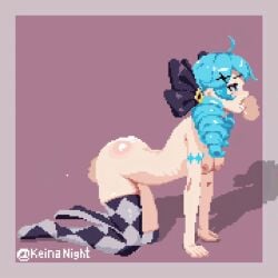 1girls 2boys 2boys1girl ahoge ambiguous_penetration animated animated_gif blowjob blue_eyes blue_hair cum_inside drill_hair gif gwen_(league_of_legends) keinanight league_of_legends naked naked_female oral oral_penetration oral_sex pixel_animation pixel_art tagme thighhighs