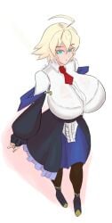 1girls blazblue blonde_hair es_(xblaze) fully_clothed huge_breasts tagme xblaze