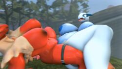 16:9 2020 3d_(artwork) animal animated anthro anthro_on_anthro anthrofied ass avian bird blaze_(agitype01) blaze_(chocoscorner) blaziken blaziyuki_(evov1) blue_eyes bouncing_breasts breasts clitoris digital_media_(artwork) duo eye_contact fan_character female female/female forest fur generation_2_pokemon generation_3_pokemon genitals huge_ass interspecies large_breasts legendary_pokemon looking_at_another loop lugia lying multiple_girls muscular muscular_female nature nintendo nipples non-mammal_nipples nude open_mouth outdoors plant pokemon pokemon_species pokemorph pussy scalie sex source_filmmaker tagme tongue tongue_out tree tribadism vaginal_penetration video voluptuous white_body wide_hips widescreen yiezzas yugia_(evov1) yuki_(evov1) yuri