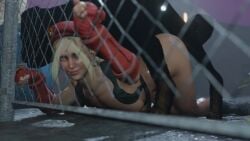 1dog 1girls 3d 3d_animation against_fence animated beret bestiality blonde_hair blue_eyes blueberg cammy_white canine doggy_style elbow_gloves fingerless_gloves gloves hat long_hair muscular_female street street_fighter tagme video zoophilia