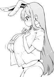 big_breasts bunny_girl female reisen_udongein_inaba struggling touhou