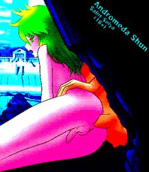 1femboy 2boys anal anal_sex androgynous andromeda_shun anonymous_character anonymous_male anus ass ass_sex femboy green_eyes green_hair ocean penis penis_in_ass pixel_art saint_seiya sea shounen_jump temple_poseidon white_skin