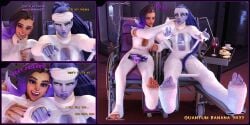 2girls 3d body_cast broken_arm broken_arms broken_leg broken_legs cast_fetish cripple female female_only foot_focus full_body_cast immobile immobilization immobilized multiple_girls overwatch overwatch_2 sombra wheelchair widowmaker