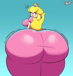 1girls ass_bigger_than_head ass_bigger_than_torso big_ass big_breasts breasts bubble_butt cinderdraws enormous_ass female huge_ass huge_breasts hyper_ass long_hair looking_back mario_(series) princess_peach solo_female tagme thick_thighs wide_hips