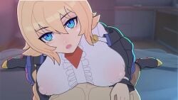 1boy 1girls 3d ahoge amplected animated big_breasts blazblue blonde_hair blue_eyes bra braid braided_ponytail breasts clothed clothed_female_nude_male cum cum_in_pussy cum_inside cum_on_breasts cum_on_face ejaculation ejaculation_between_breasts erection es_(xblaze) exposed_breasts expressionless fellatio female handjob large_breasts longer_than_30_seconds looking_at_viewer male male_pov muscular_male nipples oral_insertion paizufella paizuri paizuri_lead_by_female pantyhose penis pussy sex shortstack straight tagme tied_hair titjob torn_clothes torn_pantyhose uncensored vagina vaginal_penetration veiny_penis video voice_acted