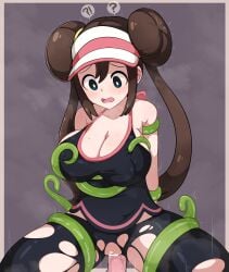 1girls :o ? ?! absurd_res alternate_costume arm_grab bar_censor big_breasts blue_eyes blush border breast_grab breasts brown_hair censored cleavage creatures_(company) dildo double_bun game_freak hi_res kneeling leg_grab long_hair long_twintails looking_down milliani molestation nintendo nipple_bulge no_panties open_mouth paid_reward_available pantyhose pokemon pokemon_bw2 pussy pussy_juice restrained rosa_(pokemon) sidelocks steam sweat tentacle torn_clothes torn_pantyhose trembling twintails vaginal_insertion very_long_hair visor_cap