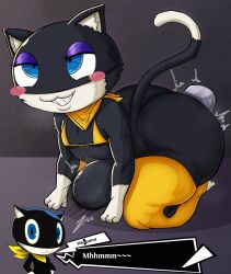 anthro ass atlus banana belly_bulge big_ass big_butt big_penis bikini_top black_body black_fur blue_eyes bulge feline femboy fur huge_ass huge_butt male male_only morgana_(persona) musk musk_clouds musky musky_cock penis penis_in_ass persona persona_5 persona_5_royal slushiebest smell smelly smelly_cock steam steamy stomach_bulge sweat sweatdrop sweating sweaty tail text text_box thick_thighs thighhighs tuxedo_cat veiny_penis white_fur wide_hips