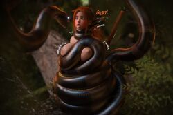 1girls 3d 3d_(artwork) asphyxiation big_breasts breasts cat_ears cat_tail catgirl coiling coils constriction disney hypnosis hypnotic_eyes kaa kaa_eyes lompich naked naked_female neko nipples orange_hair restrained snake squeezing strangling the_jungle_book vixet