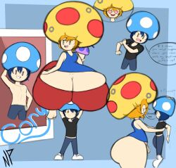 2boys ass ass_cleavage big_ass big_butt bubble_ass bubble_butt butt_crack cory_(nataliebum25) fan_character femboy gay huge_ass huge_butt male/male male_only mario_(series) nataliebum25 original_character penis rusty_(nataliebum25) size_difference small_penis straight_hair toad_(mario) wide_hips