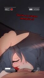 :>= animated black_hair blowjob brother brother_and_sister camera camera_pov camera_view female huesosdry incest job looking_at_viewer marie_(huesosdry) older_sister pov red_eyes sister sound sound_effects spanish_subtitles spanish_text tagme video yandere younger_brother