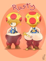 1boy ass ass_cleavage big_ass big_butt bubble_ass bubble_butt butt_crack fan_character fat_ass femboy male_only mario_(series) nataliebum25 original_character rusty_(nataliebum25) sagging_pants solo solo_male sweat sweating sweaty sweaty_ass sweaty_body sweaty_butt thick_thighs toad_(mario) wide_hips