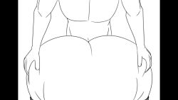 animated cassie_(theycallhimcake) cassie_alternate_(purpleguyri) cum cum_inside from_behind grabbing_ass huge_ass monochrome mp4 no_sound original original_character purpleguyri riley_moore_(artist) sex size_difference straight tagme video wide_hips