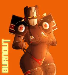 autobot bikini bikini_bottom bikini_pull bikini_top bra burnout burnout_(transformers) chromexorannex chubby chubby_female cleavage cybertronian fembot ourobouro panties panty_pull robot robot_girl thick_thighs thighhighs thighs transformers tummy