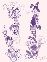 animaniacs anthro bottomwear bottomwear_down bound clothed clothing clothing_lift erection genitals hi_res humanoid_genitalia humanoid_penis kcnite male mammal masturbation_denial pants pants_down partially_clothed penis warner_brothers yakko_warner