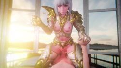 1girls 3d animated armor balls blizzard_entertainment bouncing_breasts cowgirl_position cum cum_in_pussy cum_inside female_on_top girl_on_top heroes_of_the_storm holding_hands longer_than_30_seconds longer_than_one_minute lucislab male_pov nipples orphea penis pov pussy shiny_skin sound testicles unseen_male_face vaginal_penetration video white_hair