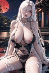 1girls ai_generated erect_nipples female_focus female_only hi_res legwear lingerie long_hair moonlight nipple_bulge pink_nipples red_moon stable_diffusion vampire vampire_girl voluptuous voluptuous_female white_hair