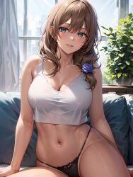 1girls ai_generated curvaceous curvy curvy_body curvy_female female_focus female_only genshin_impact high_resolution highres jordan53 lisa_(genshin_impact) long_hair mihoyo stable_diffusion underwear