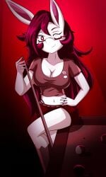 anthro billiard_table cachi_(lucyfercomic) donkey furry glasses ny4nny4an purple_hair