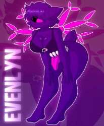 1girls anthro better_version_at_source cyclops_girl evelynn_(touselkie) female female_only monster_girl one_eye purple_skin solo touselkie