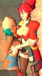 2girls 3d fingering fingering_pussy hi-fi_rush korsica licking_breast nobodyrly_(artist) peppermint_(hi-fi_rush) public public_sex sfm yuri