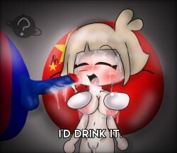 ahh amber_slivstone ashi_tema breasts breathing chibi china china_(polandball) countryballs cumming fucked_from_behind happy ibispaintx mascot mongolia mongolia_(polandball) naked pawoo penis polandball