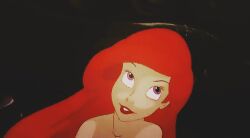 1girls 2d 2d_animation animated ariel dangergirlfan disney disney_princess e621 edited_screencap green_scales happy long_hair long_hair_female long_red_hair low_res medium_breasts merfolk navel nude_filter open_mouth paheal red_hair red_hair_female scales slim solo split_form swimming the_little_mermaid underwater visible_teeth