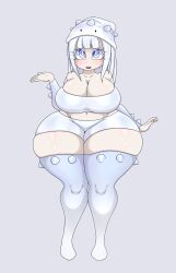 big_ass big_breasts huge_breasts humanized large_breasts large_thighs luditima pokemon snom thick_thighs thighhighs