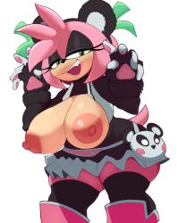 1girls 2023 amy_rose big_boobs big_breasts boobs breasts clothing female female_only kappa_spark large_breasts panda_amy panda_ears sonic_(series) sonic_forces_speed_battle sonic_the_hedgehog_(series) stockings