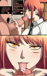 big_penis blowjob chainsaw_man clothed_female_nude_male comic fellatio femdom handjob indigopencil licking_penis makima_(chainsaw_man) patreon red_eyes red_hair twitter two-finger_handjob