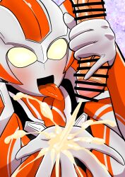 creople cum_on_hand handjob minato_asahi_(grigio) ubikitas ultraman_(franchise) ultraman_r/b ultrawoman_grigio