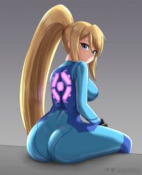 butt canadiananiguy female female_only metroid nintendo samus_aran sideboob solo tagme zero_suit zero_suit_samus