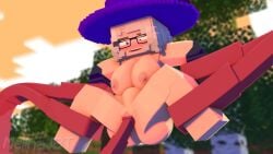 1boy 1girls 3d 3d_animation animated belly_bulge breasts bulge cum cum_in_pussy cum_inflation cumflation glasses grabbing inflation legs_apart looking_pleasured melanie_thompson_(melinajbt) melinajbt minecraft no_sound nude nude_female tagme tentacle tentacle_sex video white_hair witch_hat