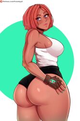 ass big_ass brazilian brazilian_female female female_only fraankyy giovanna_(guilty_gear) green_nail_polish green_nails guilty_gear sideboob solo tagme