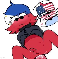 anal anal_insertion anal_sex big_penis countryhumans creampie cum_in_ass cum_inside gay gay_sex glasses jacket philippines_(countryhumans) sunglasses united_states_of_america_(countryhumans)