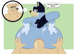 anthro ass bandit_(bluey) bandit_heeler big_ass bluey_(series) bubble_butt huge_ass male_only non-human tanookers