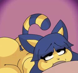 animal_crossing animated ankha big_ass blowjob bubble_butt cum cum_in_mouth cum_inside dork_boi female furry huge_ass lewd_dorky nintendo oral