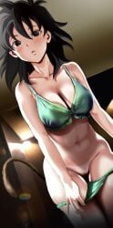 bikini breasts dragon_ball dragon_ball_super female_saiyan gine girl head-cha-la striped_panties undressing