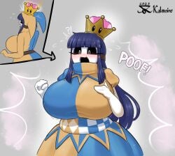 1girls bangs belt blush crown dark-skinned_female dark_skin duomi_(kalmoire) fan_character jester jester_cap kalmoire large_breasts mario_(series) mask new_super_mario_bros._u_deluxe nintendo oc purple_hair shy_gal shyette simple_background sole_female solo super_mario_bros. transformation voluptuous white_background